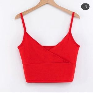 Shein Size S Red cropped cami top